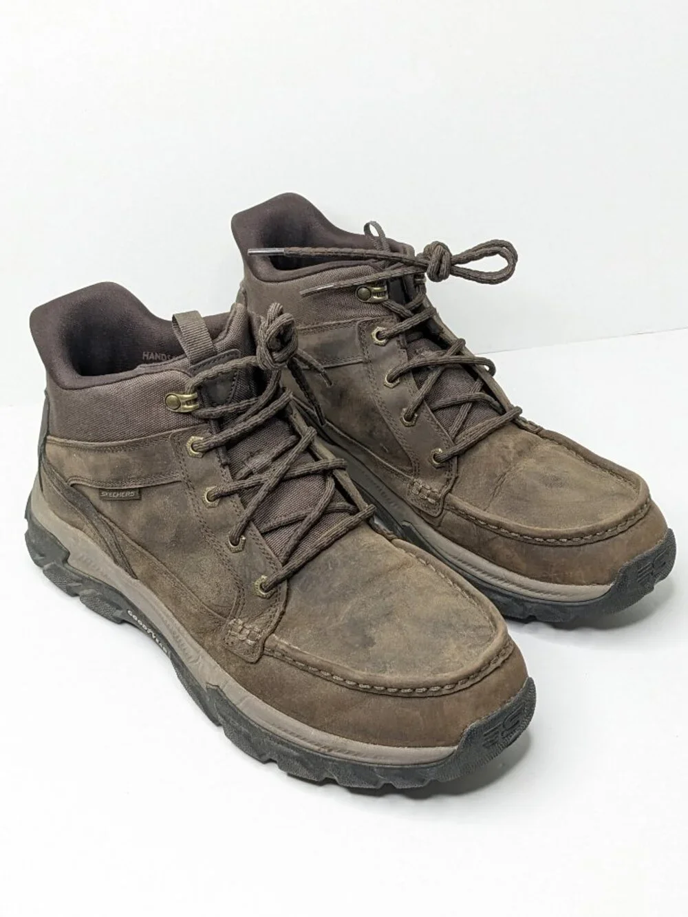 Skechers Hands Free Slip-Ins Respected 2.0 Hagler Lace-up Boots Brown Men's 13